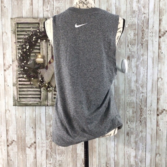 Woman’s Nike Dri Fit Gray Muscle Tee - Picture 3 of 9